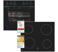 Exquisit Kit de cuisinière encastrable EHE256-U-020 noir - Volume intérieur de cuisson 59 l - 5 programmes de four Plaque de cuisson avec cadre