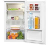 Exquisit KS85-V-091E Réfrigérateur indépendant, 45 cm de large, 75L, éclairage LED, 2 clayettes de porte, casier à bouteilles, blanc