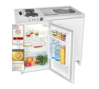 Exquisit Mini-Cuisine Pantry KK1085 Réfrigérateur avec capacité de 76 l | Plaque de cuisson de masse | Évier en acier inoxydable | Évier