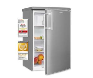 Exquisit Réfrigérateur KS16-4-HE-040D inoxlook | Support | Volume 109 l | Inoxlook | Congélateur | Lumière LED | Poignée de porte interchangeable | Compartiment à légumes et étagères de porte