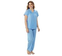 Exquisite Form Coloratura Sleepwear Short Sleeve Pajama Set 90107 Ensemble de Pijama, Purity Blue, L Femme