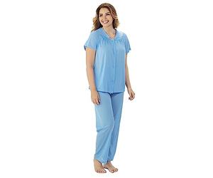 Exquisite Form Coloratura Sleepwear Short Sleeve Pajama Set 90107 Ensemble de Pijama, Purity Blue, L Femme