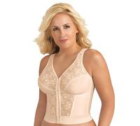 Exquisite Form Fully Front Close Longline Lace Posture Bra Soutien-Gorge, Opaque, Rose/Beige, 100C Femme