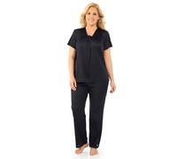 Exquisite Form Women's Plus Size Coloratura Sleepwear Short Sleeve Pajama Set 90807, Midnight Black, 2X