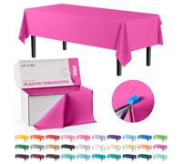 Exquisite Party Solids Rouleau de Nappe en Plastique Cerise 137 cm x 90 m dans Une boîte à découper avec Cutter Coulissant Pratique Coupe jusqu'à 90 nappes rectangulaires jetables en Plastique 2,4 m