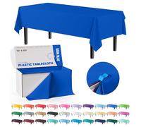 Exquisite Party Solids Rouleau de Nappe rectangulaire en Plastique Bleu foncé, 137,2 x 762 cm avec Cutter intégré, 90,4 m, Toutes Saisons, 1 pièce