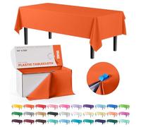 Exquisite Rouleau de Nappe en Plastique Orange de 137,2 cm x 90,4 m dans Une boîte à découper - à la Taille - avec Coupe-glissière Pratique. Coupe jusqu'à 36 nappes rectangulaires jetables en