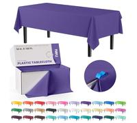 Exquisite Rouleau de Nappe en Plastique Violet de 137,2 cm x 30,5 m dans Une boîte à découper avec Coupe-glissière Pratique. Permet de Couper jusqu'à 12 nappes rectangulaires jetables en Plastique de