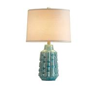 Exquisite Traditional Ceramic Table Lamp Green Oval Base Living Room Family Bedroom Bedside Lamp for Living Room Office Family (Color : B Size : Push Button Switch) (B Remote control switch)