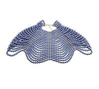 Exquisited Chaîne de poitrine avec perles d'imitation et pampilles superposées Collier Châle Bijoux de corps pour soirée élégante Mariage Déclaration Collier, taille unique, Comme décrit, Comme décrit