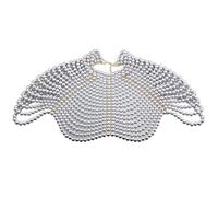 Exquisited Chaîne de poitrine avec perles d'imitation et pampilles superposées Collier Châle Bijoux de corps pour soirée élégante Bijoux de mode Cadeau, taille unique, Comme décrit, Comme décrit.