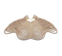 Exquisited Chaîne de poitrine avec perles d'imitation et pampilles superposées Collier Châle Bijoux de corps pour soirée élégante Mariage Déclaration Collier, taille unique, Comme décrit, Comme décrit