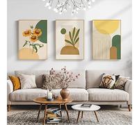 EXQULEG Lot de 3 posters décoratifs - Jaune tournesol - Décoration murale - Sans cadre - Pour salon, chambre à coucher - 30 x 40 cm