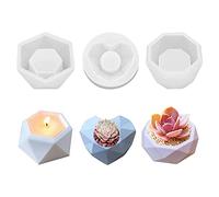 EXQULEG Pot de fleurs en silicone forme de cœur hexagonal en forme de cœur en forme de pot octogone - Moule à pot en résine - Objet personnalisable DIY - Pour résine, argile, béton