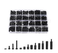 Exqutoo Assortiment de 620 vis hexagonales M3 mâles et femelles, entretoises filetées externes et internes, vis en nylon, rondelles, écrous hexagonaux inclus, pour carte mère PCB, carte de circuit