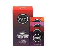 EXS Arômes Variés Préservatifs Taille Standard - Paquet de 12 | Latex premium, lubrifié non spermicide, forme évasée avec réservoir, conservation 3 ans, marquage CE.