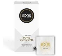 EXS Pure RRI Préservatifs Taille Standard - Paquet de 12 | Latex premium, paroi lisse avec réservoir, emballage recyclable, vegan PETA, marquage CE.