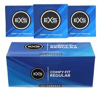 Préservatifs EXS Regular (paquet de 144) - coupe standard, latex haut de gamme avec lubrifiant non spermicide, forme évasée avec réservoir, vegan PETA, 3 ans, marquage CE, développés en Allemagne