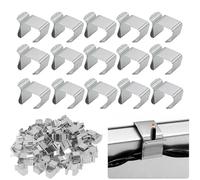 Exsbtay 100 Pièces Crochet de Gouttière, Crochets de Gouttière de Toit Extérieurs, Crochet Guirlande Exterieur, Crochets de LumièRes de NoëL pour les Lumineuse Intérieur et Extérieur Universel,Argent