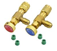 Exsbtay 2 Pièces Vanne Régulation Réfrigérant, Soupape de Sécurité R410A R22, Soupape de Sécurité Réfrigérant, pour Adaptateurs Raccords R22/ R410, Vanne de Débit de Climatisation