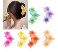 Exsbtay 6 Pièces Pinces à Cheveux Fleur, Grandes Pinces à Cheveux, Flower Hair Clip, pour se Laver le Visage, se Maquiller, Cuisiner, Prendre un Bain, Faire la Fête, Travailler, Voyager
