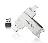 Exsellon 256 Go Cle USB pour Phone/Pad/Android/PC | Cle USB iPhone Stockage, sans Application - Stockez Photos et vidéos