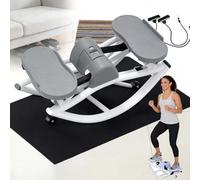 EXSHUING Appareil De Step Cardio À Bascule Latérale avec Moniteur Intelligent. Jambes, Fessiers Et Abdos, Complet du Corps avec Corde Et Tapis, Supporte Un Poids Maximal De 120 Kg(Gray)
