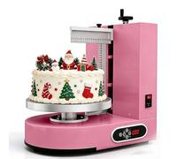 EXSHUING Applicateur De Glaçage, Machine À Glaçage Avec Plateau Tournant 35 Cm (13,8 Pouces), Moteur Cuivre Pur 200w, 60-320 Tr/Min, Racle Réglable Pour Gâteaux 10-30 Cm (4-12 Pouces)(Pink)