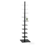 EXSHUING Bibliothèque pivotante, Tour de Livres métallique à 9 Niveaux pivotante à 360°, étagère d'angle Gain de Place pour Le Salon et Le Bureau, Robuste avec Une Base de 39 x 39 cm(Black)