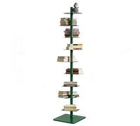 EXSHUING Bibliothèque Verticale à 9 Niveaux avec Base de 39 x 39 cm, Rangement Multifonctionnel pour Livres, Plantes et Objets de décoration, Structure en Acier au Carbone, 7 Coloris(Green)
