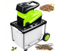 EXSHUING Broyeur De Végétaux Électrique Robuste 2800 W, Bac Amovible 60 L, Coupe Des Branches De 4,5 Cm, Réduction 25:1, Silencieux (92 Db), Lames Réversibles, Mobile ; Pour Compost De Jardin