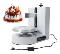 EXSHUING Décoreuse À Plateau Tournant, Machine À Glaçage Automatique Avec Écran Tactile Lcd, Moteur 200w, 60-320 Tr/Min, Racle Réglable Pour Gâteaux 10-30 Cm (4-12 Pouces), Compacte 37 X 51 Cm(White)