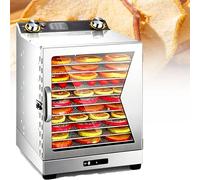 EXSHUING Déshydrateur Électrique 800 W Pour Fruits Et Légumes, 6 À 18 Plateaux, Minuterie 0-12 H, Température Réglable De 30 À 90 °C, Des Fruits Séchés Et Des Produits De La Viande(12 Trays)