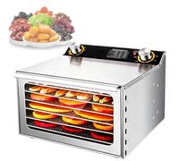 EXSHUING Déshydrateur Électrique Professionnel Pour Aliments, 6 À 18 Niveaux, Acier Inoxydable, Température Réglable De 30 À 90 °C, Circulation D'air Efficace, Pour Fruits, Légumes, Viande(6 Trays)