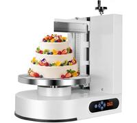 EXSHUING Lisseuse À Crème, Machine Électrique À Étaler Le Beurre Avec Moteur Cuivre Pur 200w, 60-320 Tr/Min, Racle Inox 304, Compatible Gâteaux 10-30 Cm (4-12 Pouces), Pour Boulangerie(White)