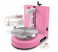 EXSHUING Machine À Glaçage De Gâteaux, Robot Pâtissier Automatique Avec Moteur 200w, Vitesse 60-320 Tr/Min, Écran Tactile Lcd, Racle Réglable Pour Gâteaux 10-30 Cm (4-12 Pouces), Pâtisserie(Pink)