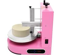 EXSHUING Machine À Glaçage, Ponceuse À Glaçage Avec Racle En Acier Inox 304, Écran Tactile Lcd, Moteur Cuivre Pur 200w, 60-320 Tr/Min, Compatible Gâteaux 10-30 Cm (4-12 Pouces), Pâtisserie(Pink)