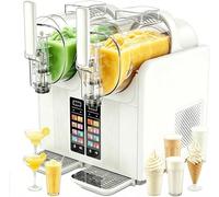 EXSHUING Machine À Granita 430 W, Double Cuve De 2 L, Sans Glace, Autonettoyante, 7 Programmes Prédéfinis, Idéale Pour La Maison, Les Bars Et Les Cafés(White)