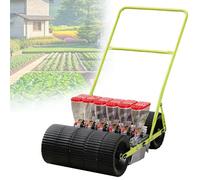 EXSHUING Semoir De Précision À Pousser pour Légumes, Espacement des Rangs Réglable De 7 À 44 Cm, Convient À Plus De 40 Cultures, Trémie De 2 litres par Rang, Utilisation sans Se Baisser(6-Row)