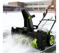 EXSHUING Souffleuse À Neige Électrique avec Éclairage LED, Souffleuse À Neige sans Fil pour Allée, Moteur sans Balais De 3 500 W, Largeur De Déneigement De 50 Cm Et Portée De 7,6 M