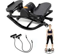 EXSHUING Stepper À Bascule Latérale À Faible Impact pour La Maison. Mouvement Doux pour Les Articulations. Brûlez Les Graisses en 10 À 15 Minutes. Poids Maximal Supporté : 120 Kg(Black)