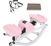 EXSHUING Stepper À Bascule Latérale À Faible Impact pour La Maison. Mouvement Doux pour Les Articulations. Brûlez Les Graisses en 10 À 15 Minutes. Poids Maximal Supporté : 120 Kg(Pink)