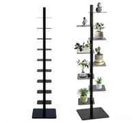 EXSHUING Transformez Votre Espace avec Notre bibliothèque métallique à 9 Niveaux - Rotation à 360°, Tour Verticale Gain de Place idéale pour la Maison, Le Bureau et Les Appartements(Black)