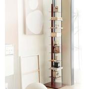 EXSHUING Transformez Votre Espace avec Notre bibliothèque métallique à 9 Niveaux - Rotation à 360°, Tour Verticale Gain de Place idéale pour la Maison, Le Bureau et Les Appartements(Brown)