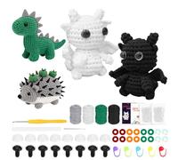 Exsink 4 Articles Kit Crochet Debutant Complet Animaux, DIY Kit Crochet Amigurumi, Kit de Tricot Facile à Apprendre à Démarrer avec Des Tutoriels Vidéo étape Par étape Pour Adultes et Enfants