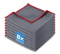 Exsink 8 PCS Chiffon Magique Microfibre Vitre sans Trace，Chiffons en Fibre De Carbone pour Vitres, Miroirs, Écrans, Vaisselle Cuisine Voiture et Toutes Surfaces Lisses