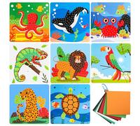 Exsink 8 Pièces Coffret Mosaïques, Kit Creatif Enfant, Mosaique Loisir Creatif, Mosaïque autocollante pour enfants, Mosaique Autocollants Scrapbooking, Pour enfants à partir de 3 ans