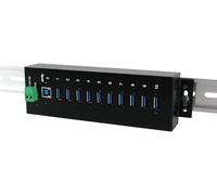 EXSYS EX-1110HMVS HUB USB 3.2 Gen1 10 Ports avec Protection Contre Les surtensions 15 KV ESD et boîtier métallique
