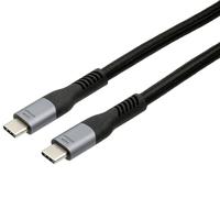 EXSYS EX-K1598-1.0 Câble USB4.0 USB-C mâle 1 m 40 Gbit/s 5 A 240 W Noir Tissu, 40 Gbit/s, 240 W, Noir, 1 m