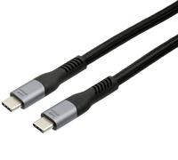 EXSYS EX-K1598-2.0 Câble USB 4.0 Connecteur USB-C 2 m 40 Gbit/s 5 A 240 W Noir Tissu, 40 Gbit/s, 240 W, Noir, 2 m
